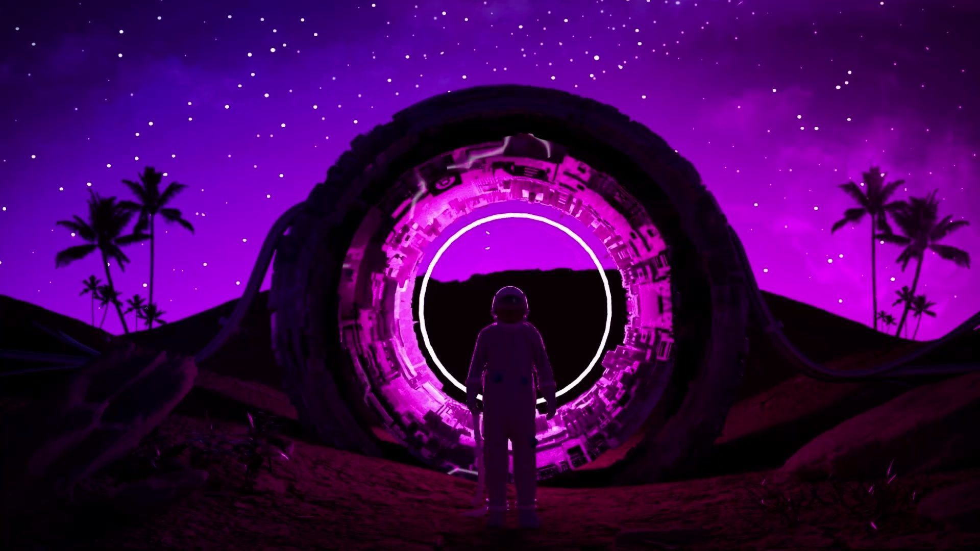 1920x1080 Astronaut In Science Fiction Portal