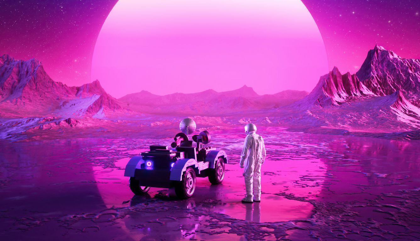 1336x768 Astronaut Mars Synthwave 4k