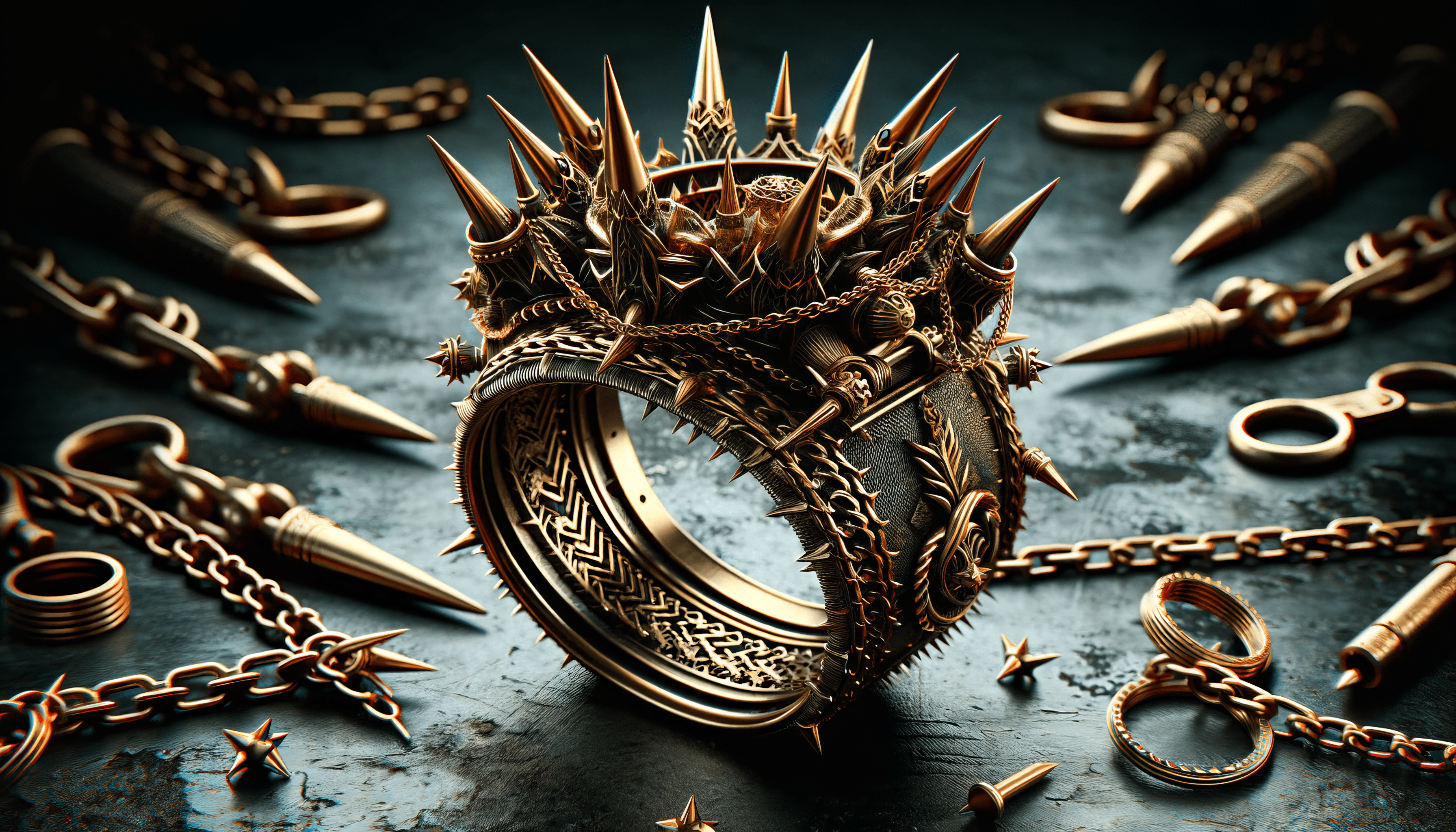 3584x2048 Majestic Golden Crown Ring HD Wallpaper