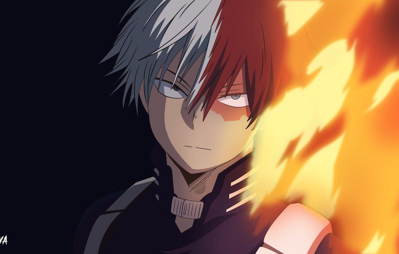 1332x850 Wallpaper anime, art, guy, Boku no Hero Academy, My heroic