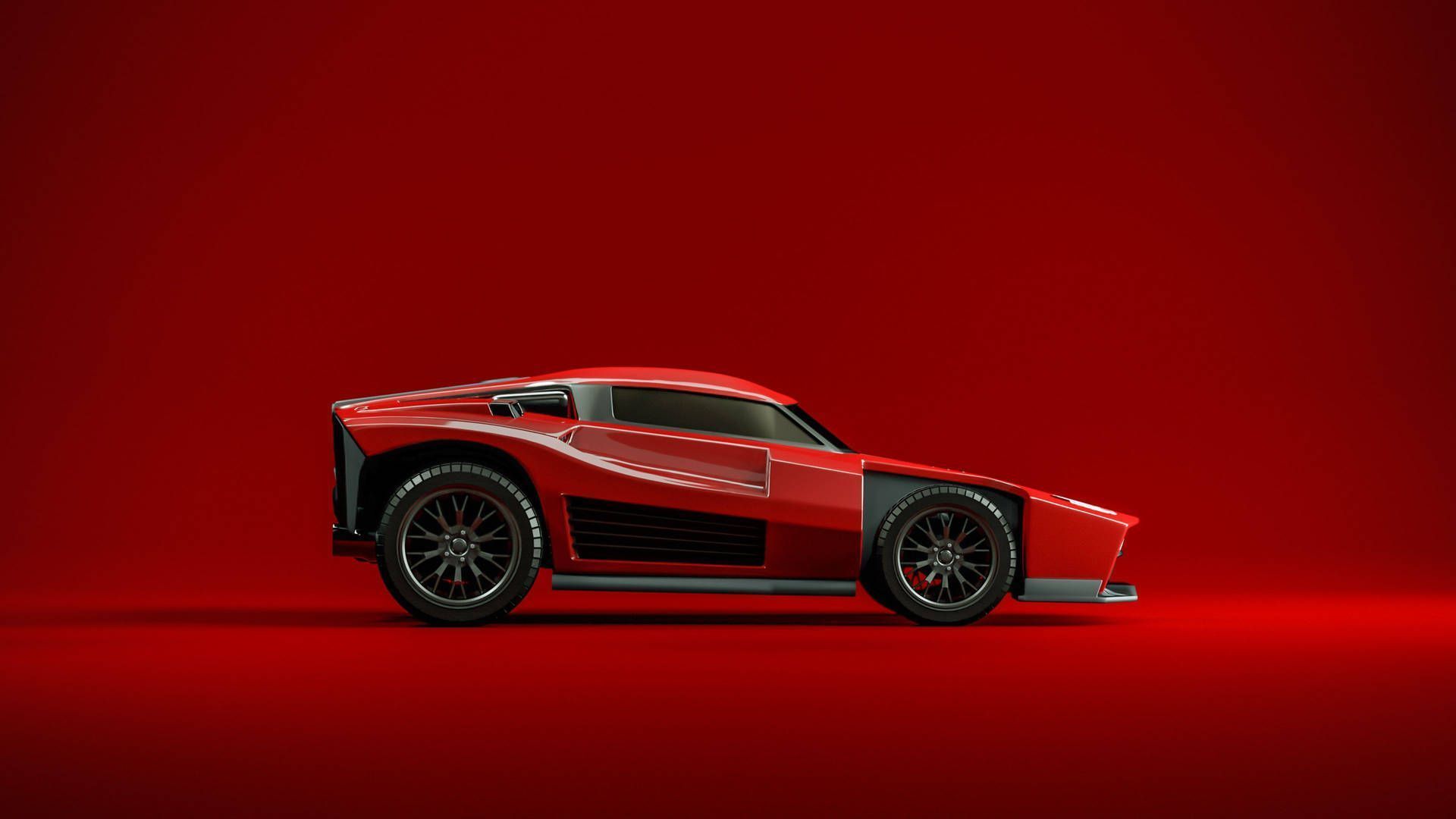1920x1080 Rocket Car with the Red Rocket