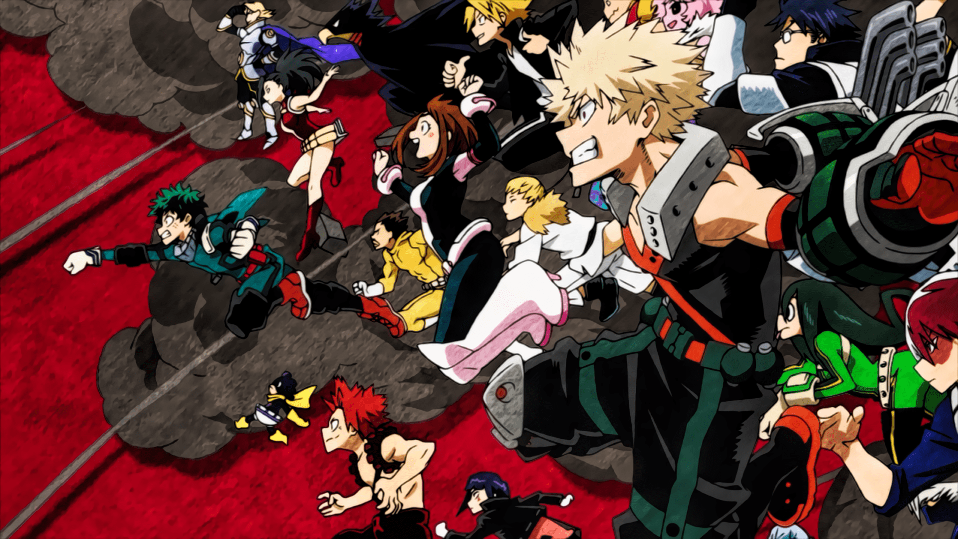 1920x1080 Anime My Hero Academia Izuku Midoriya Katsuki Bakugou Tsuyu