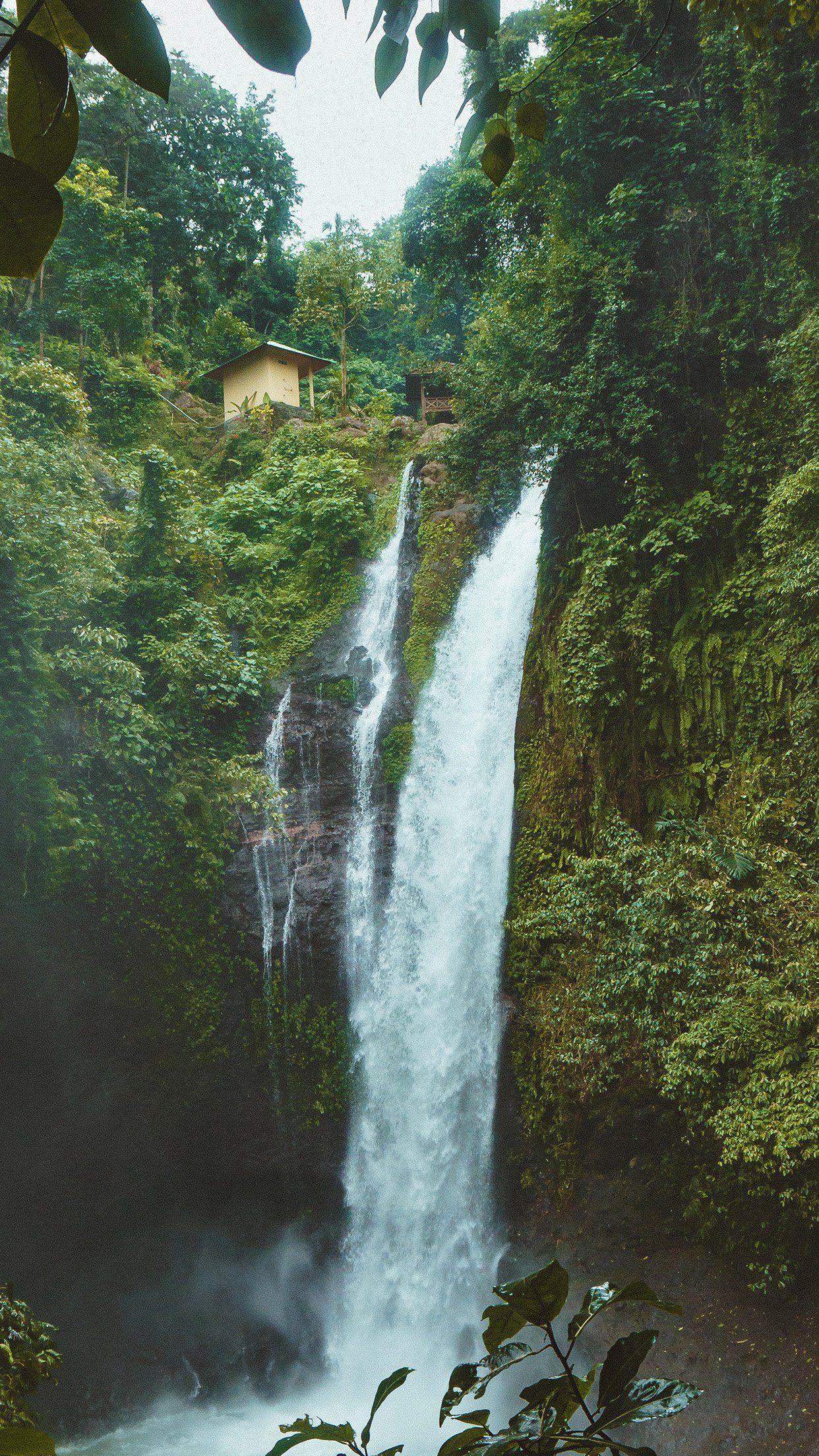 1242x2208 iPhone wallpaper. waterfall summer