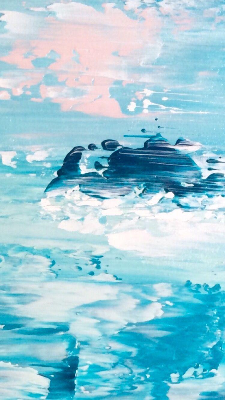 750x1334 Blue Watercolor iPhone Wallpaper