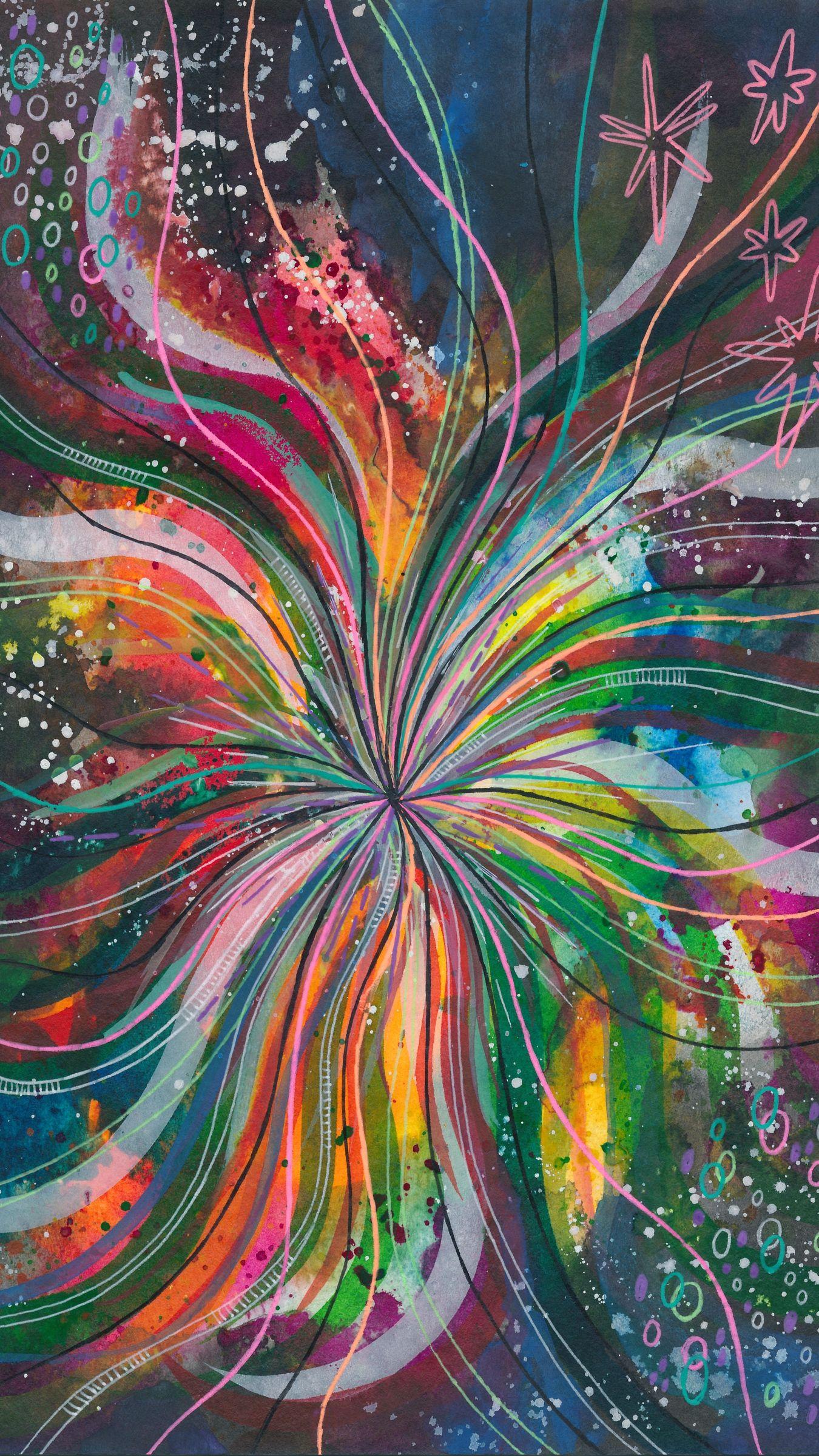 1350x2400 Download wallpaper 1350x2400 watercolor, lines, multicolored