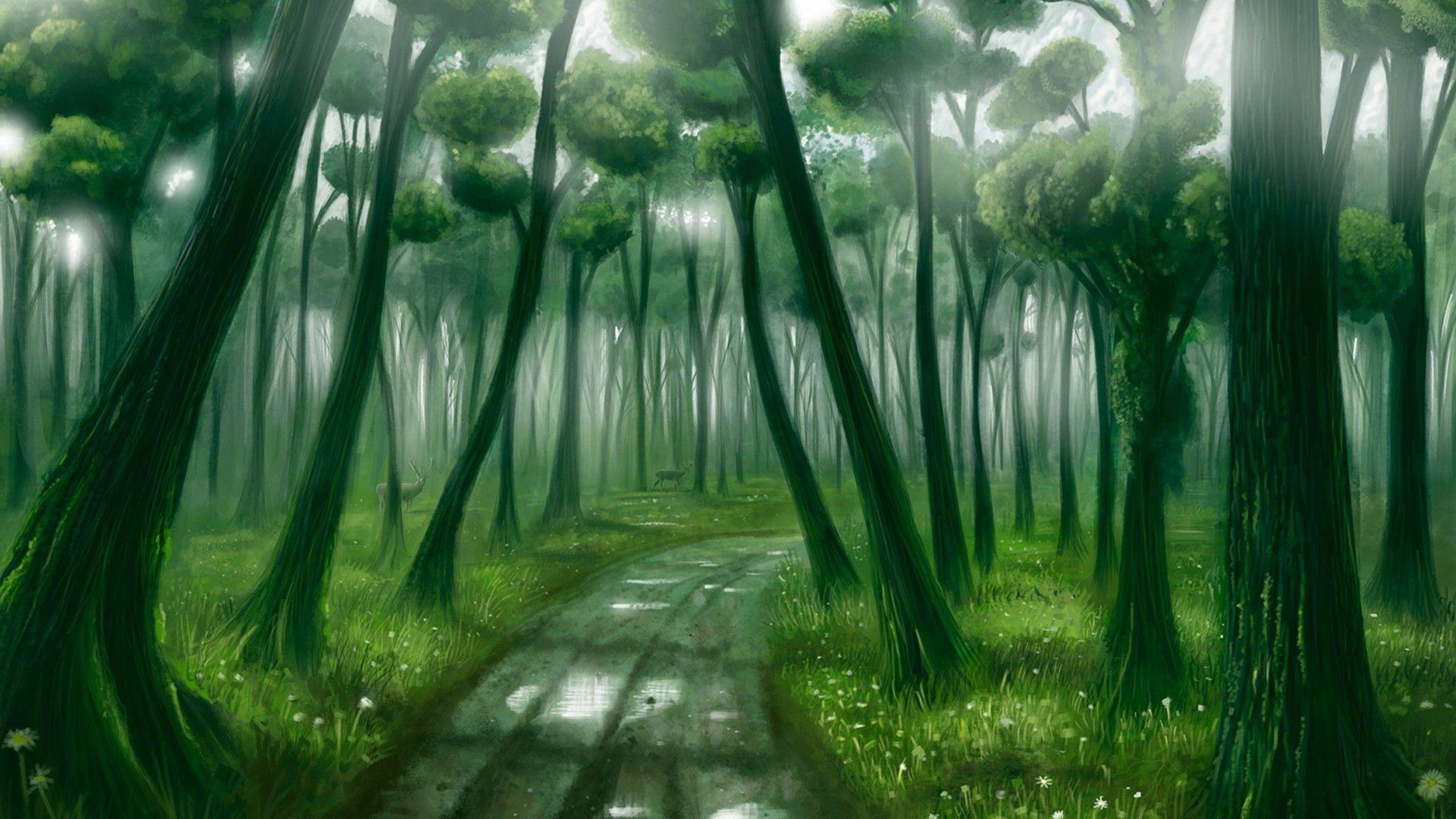1920x1080 Trippy Forest Wallpaper