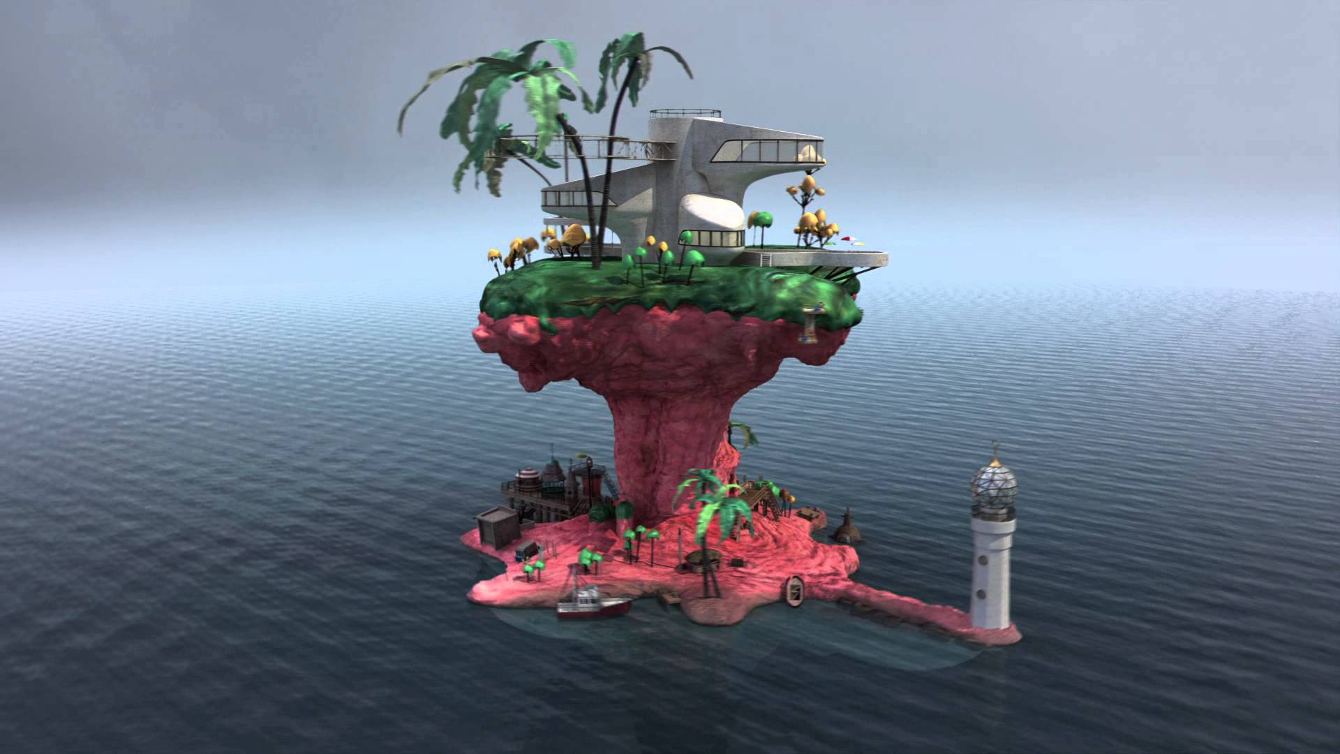 1920x1080 Gorillaz Plastic Beach Wallpaper