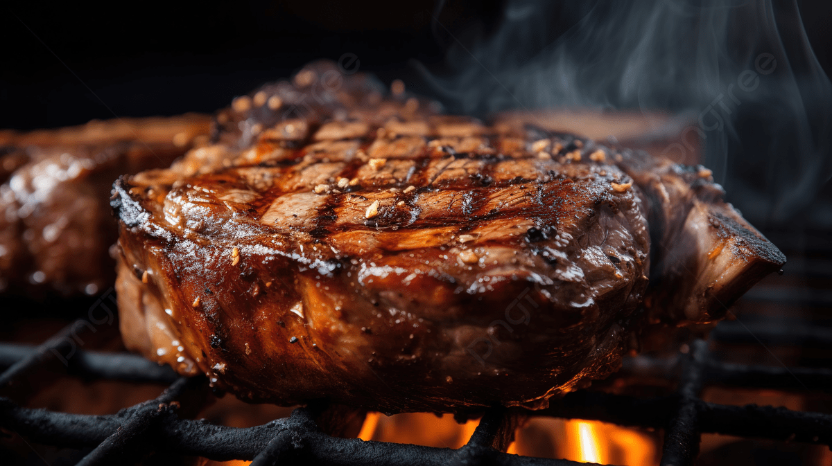 1200x673 Grilled Steak Has Smoke Rising From It