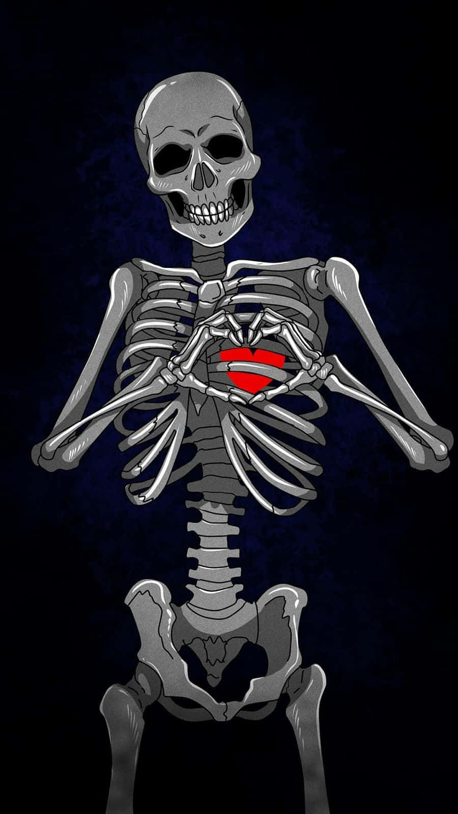 900x1600 Black Skeleton Wallpaper