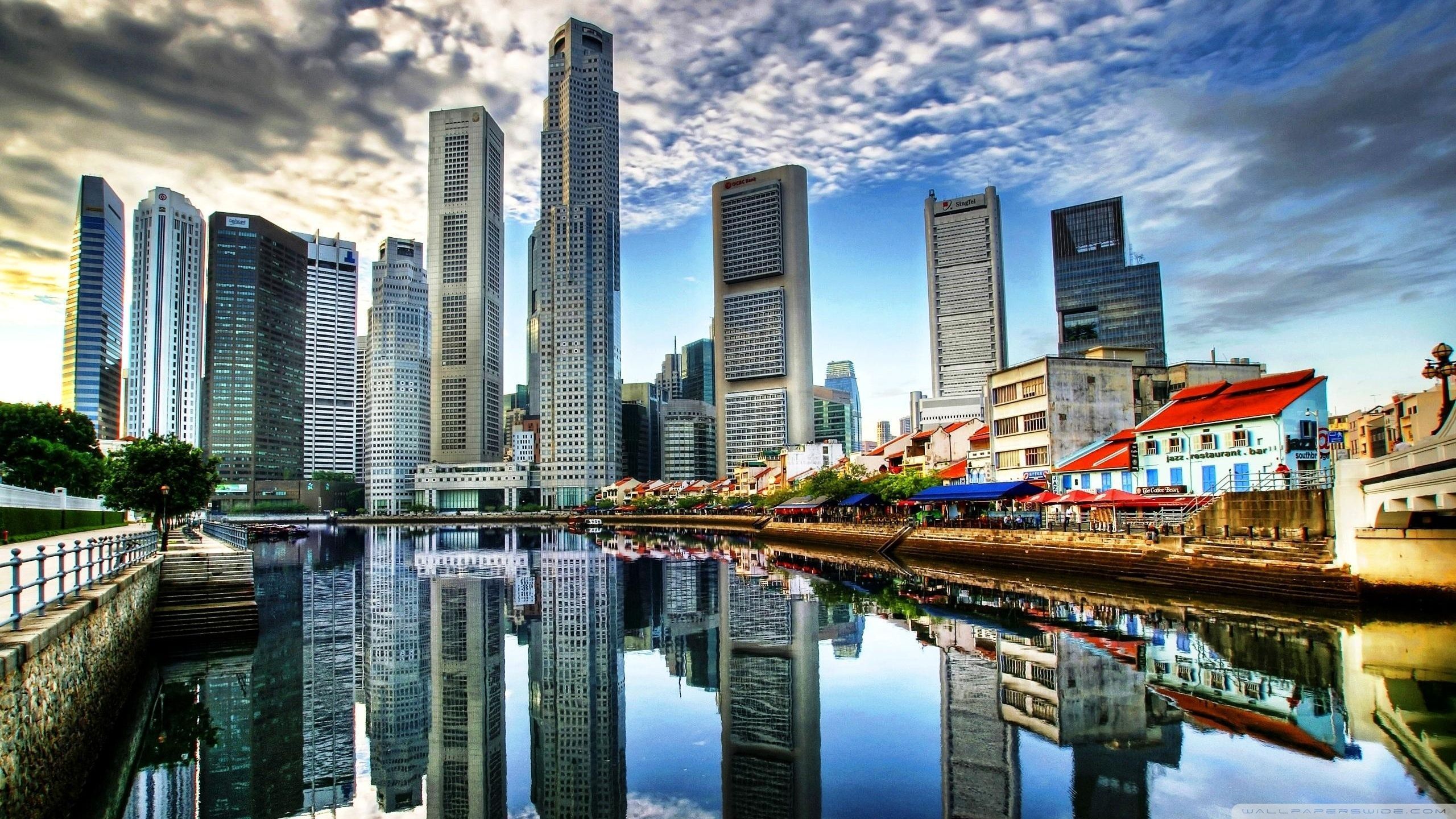 2560x1440 Boston wallpaper, Skyline, Singapore
