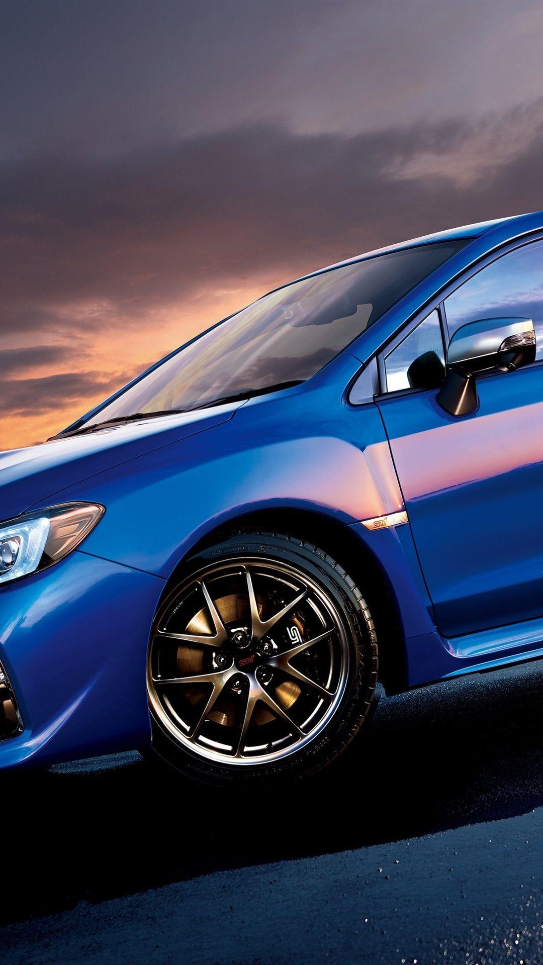 1080x1920 Subaru STI WRX Blue Car Side View 1080x1920 IPhone 8 7 6 6S