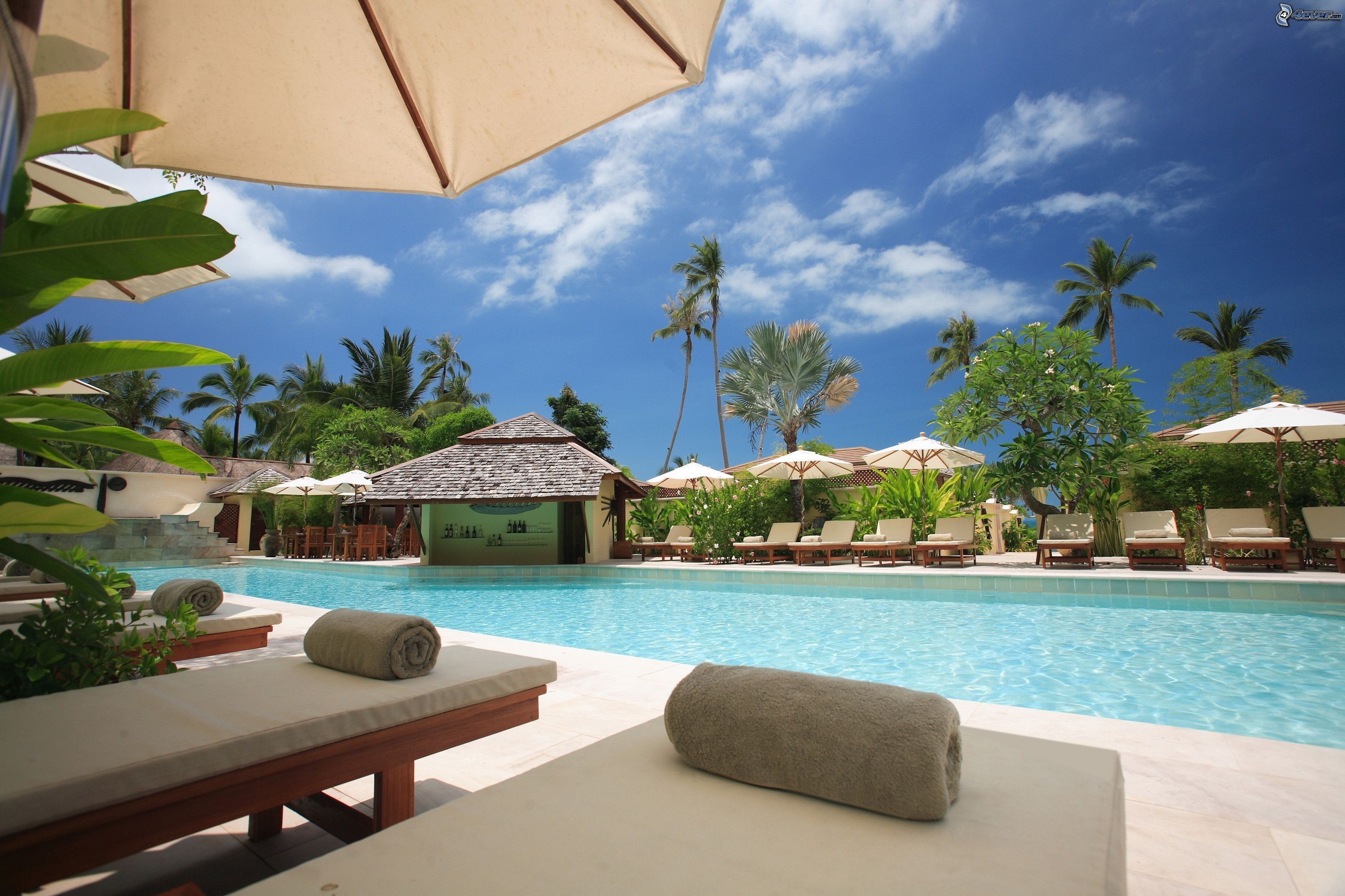 3000x2000 Download beach resort wallpaper Bhmpics