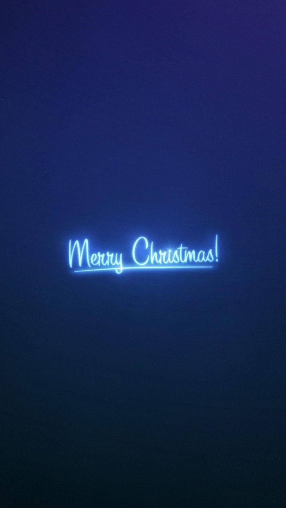 Tải xuống miễn phí Hình nền Android 1080x1920 Merry Christmas Neon Blue Light