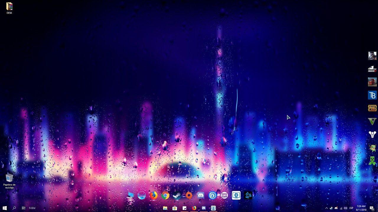 1280x720 Neon City Rain Drops
