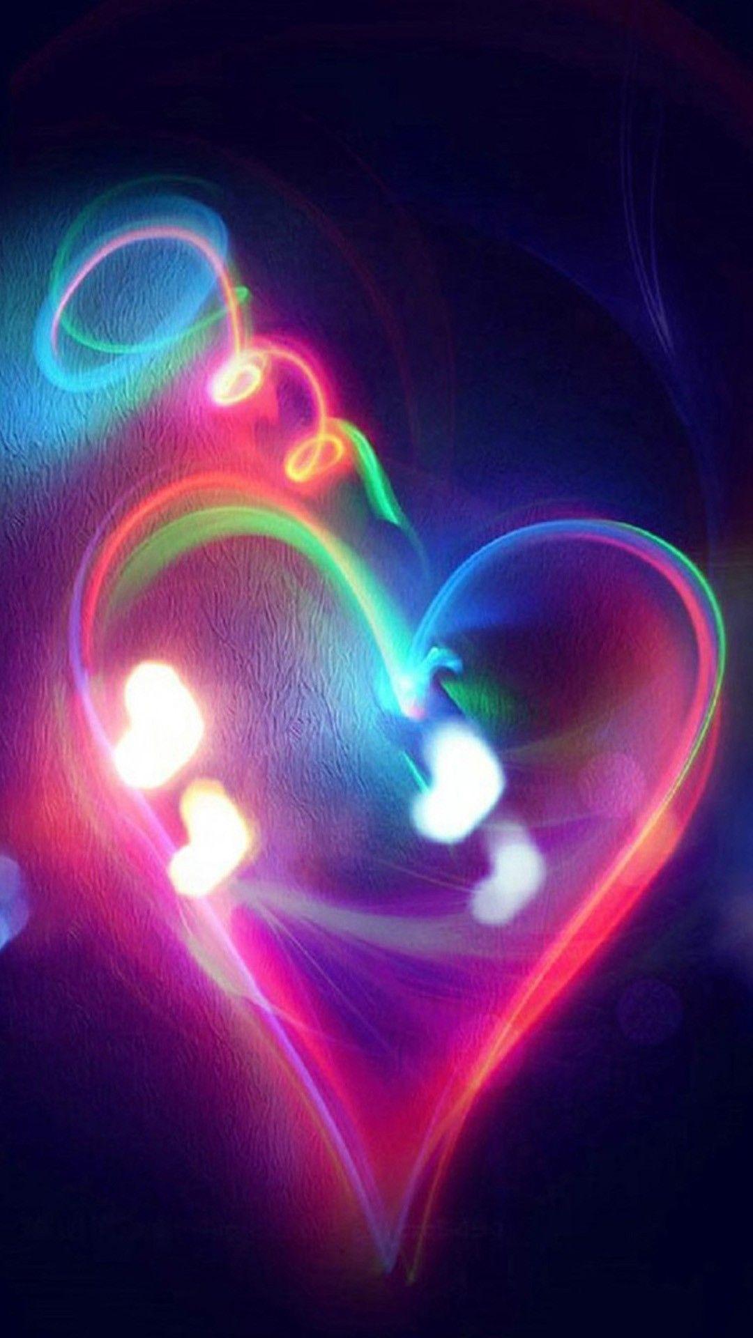 Neon Valentine Love Hearts Fluorescent LED Lights Glow Flying Forward  4K  Stock Video  Envato Elements