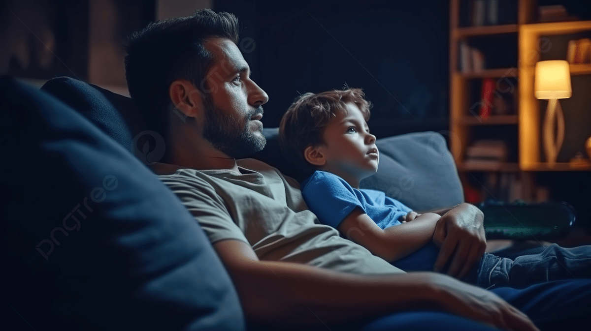 1200x673 Dad And Son Enjoying A 3D Movie In