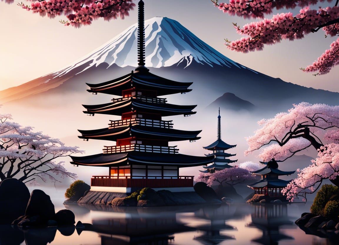 1152x832 Japanese pagoda Generated Artwork