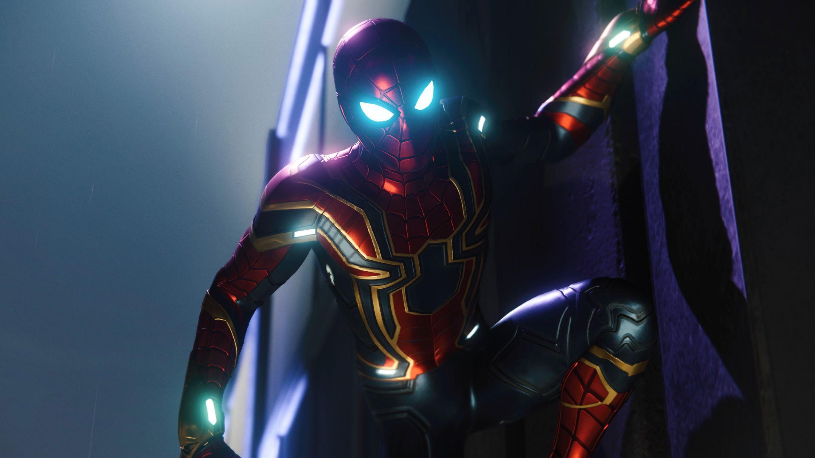 2731x1536 Spiderman PS4 Iron Spider Suit, Trò chơi HD, Hình nền 4k