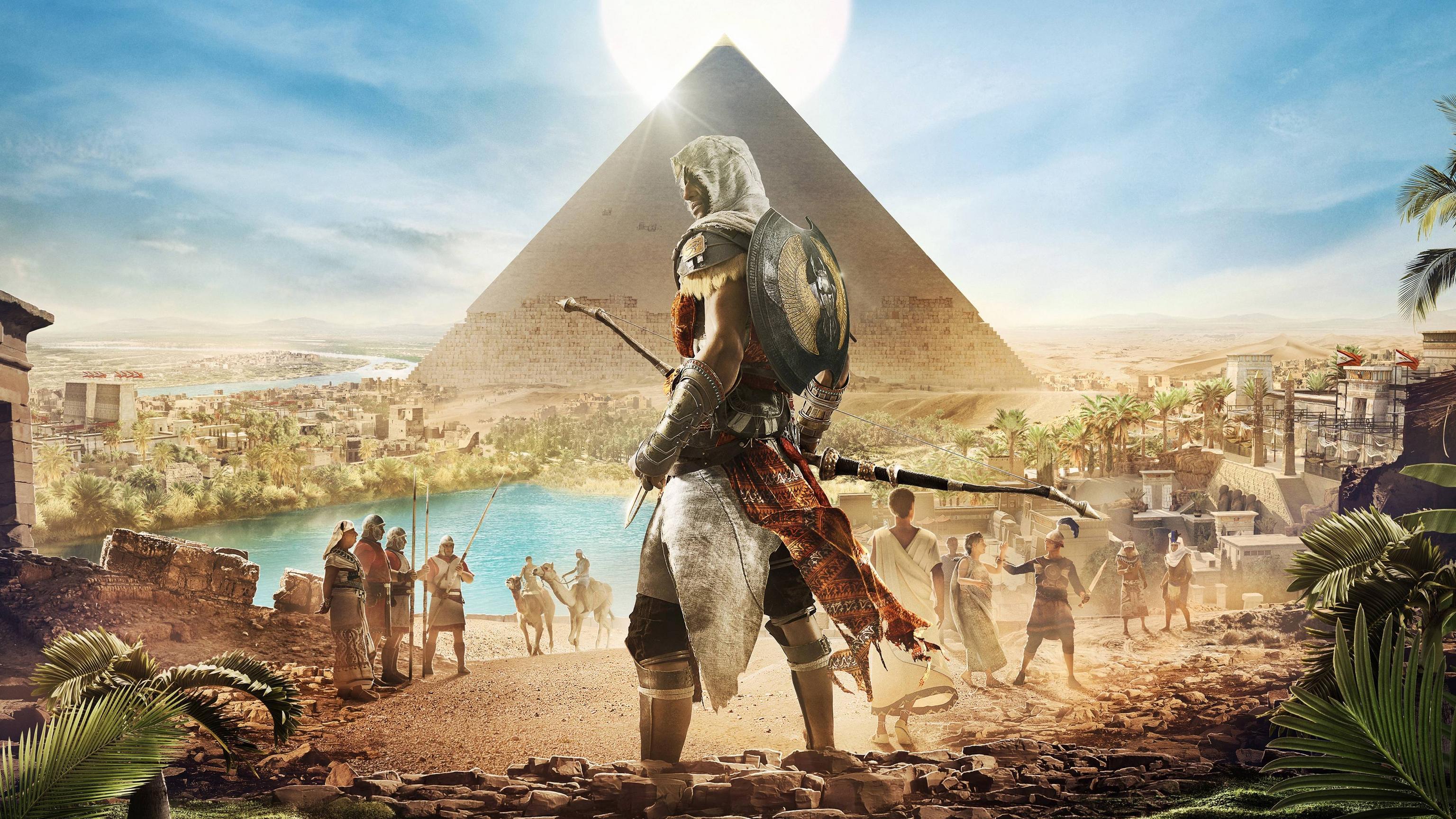 3840x2160 Assassins's Creed: Origins Bayek Egypt Pyramid 4K