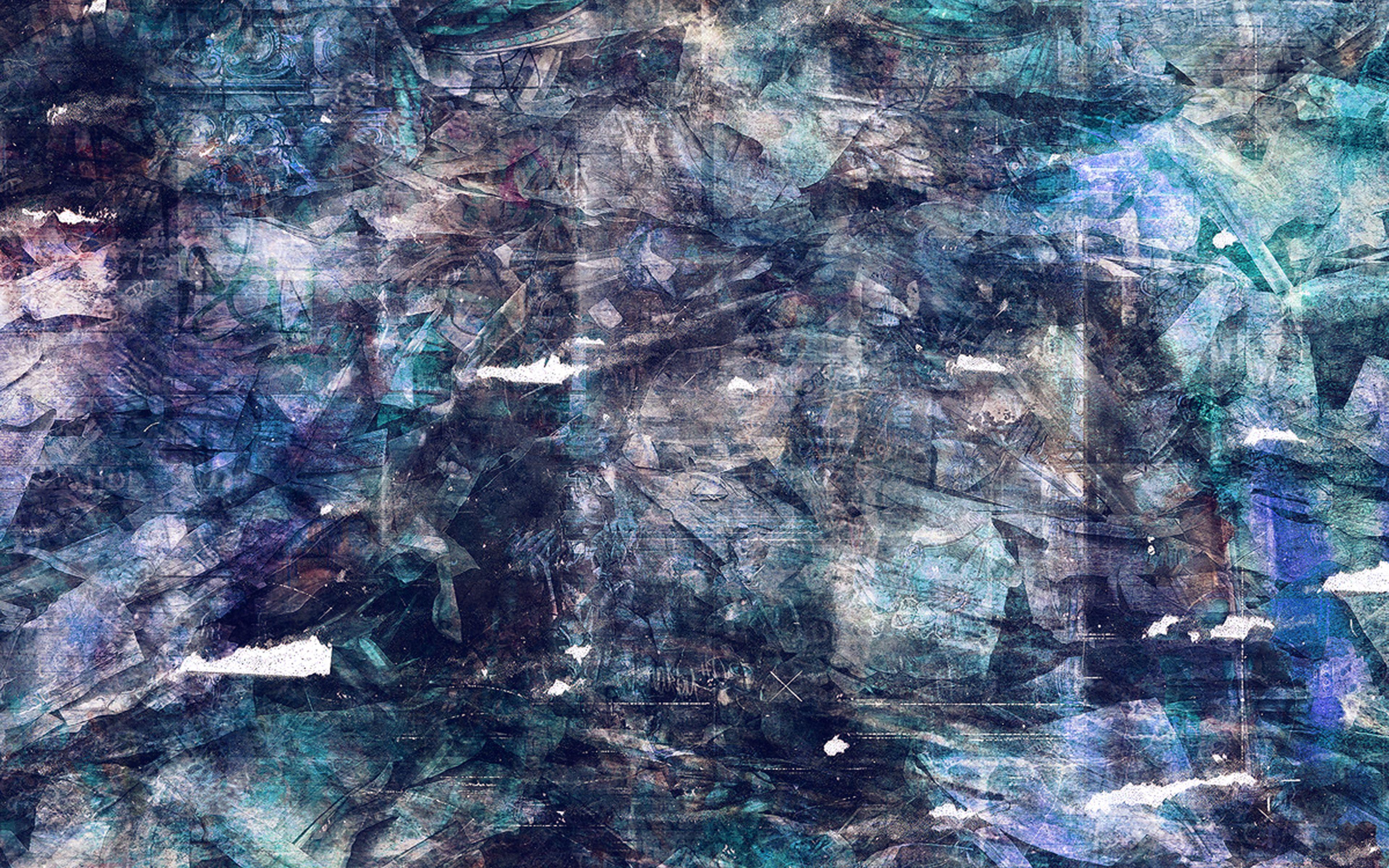 3840x2400 Wonder Lust Art Illustrations Grunge Abstract Blue 4k Hình nền