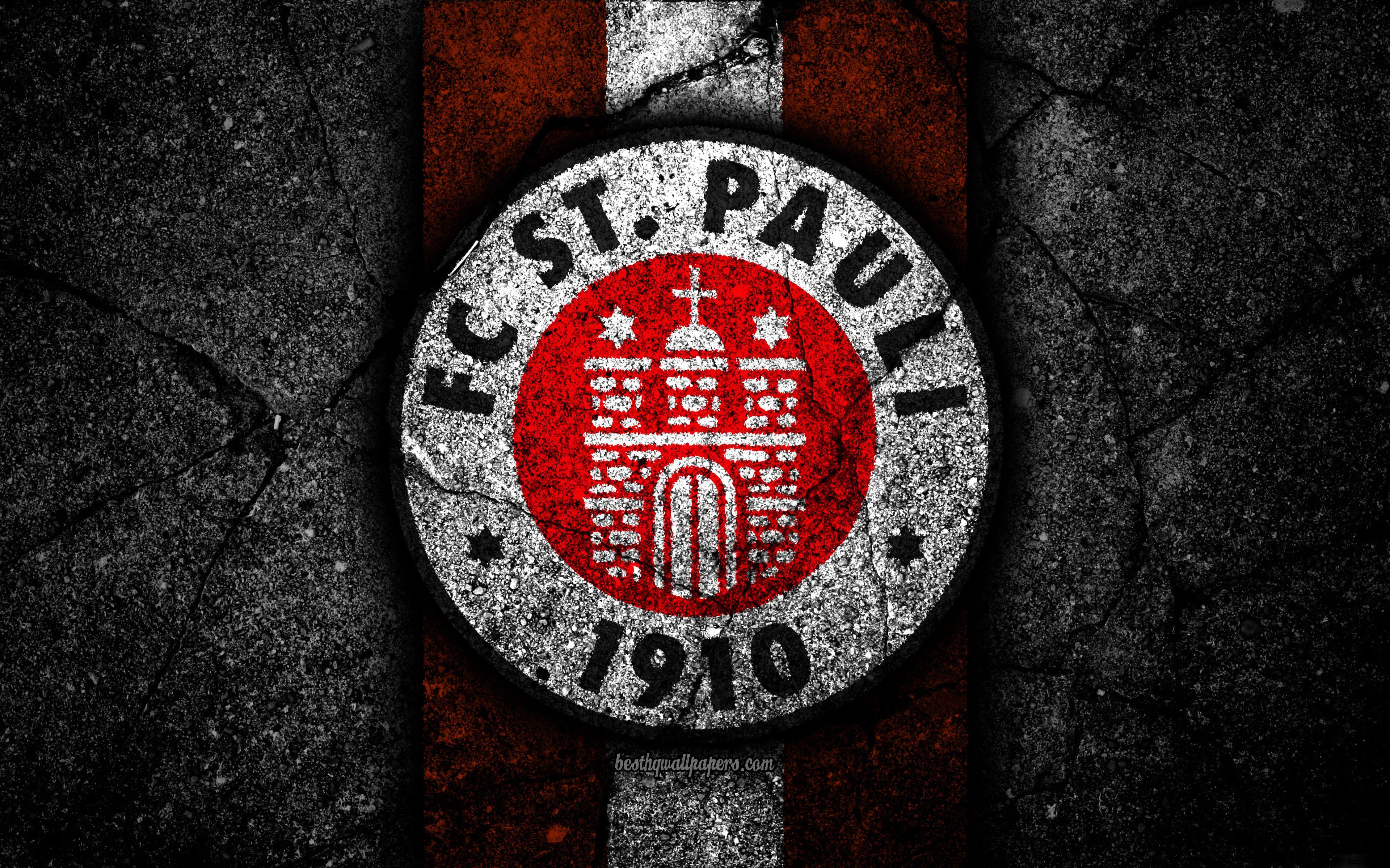 3840x2400 St Pauli Fc, 4k, Grunge, Logo, Bundesliga 2, Creative