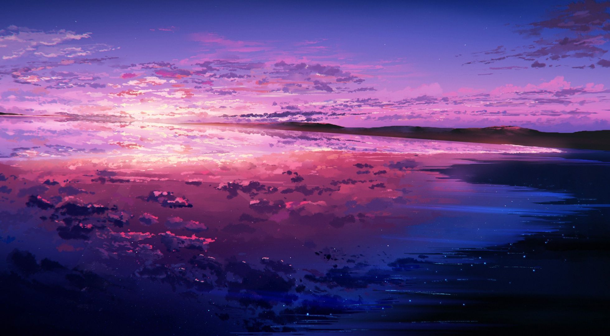1960x1080 Download wallpaper sea, the sky, sunset