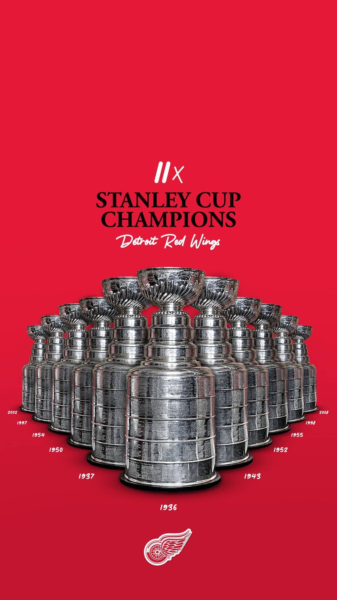 1080x1920 Download Detroit Red Wings Silver