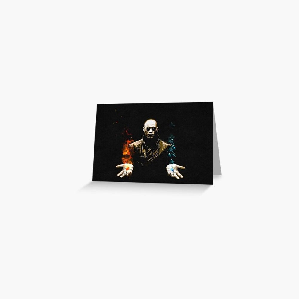 1000x1000 Matrix Red&blue Pill Greeting Card