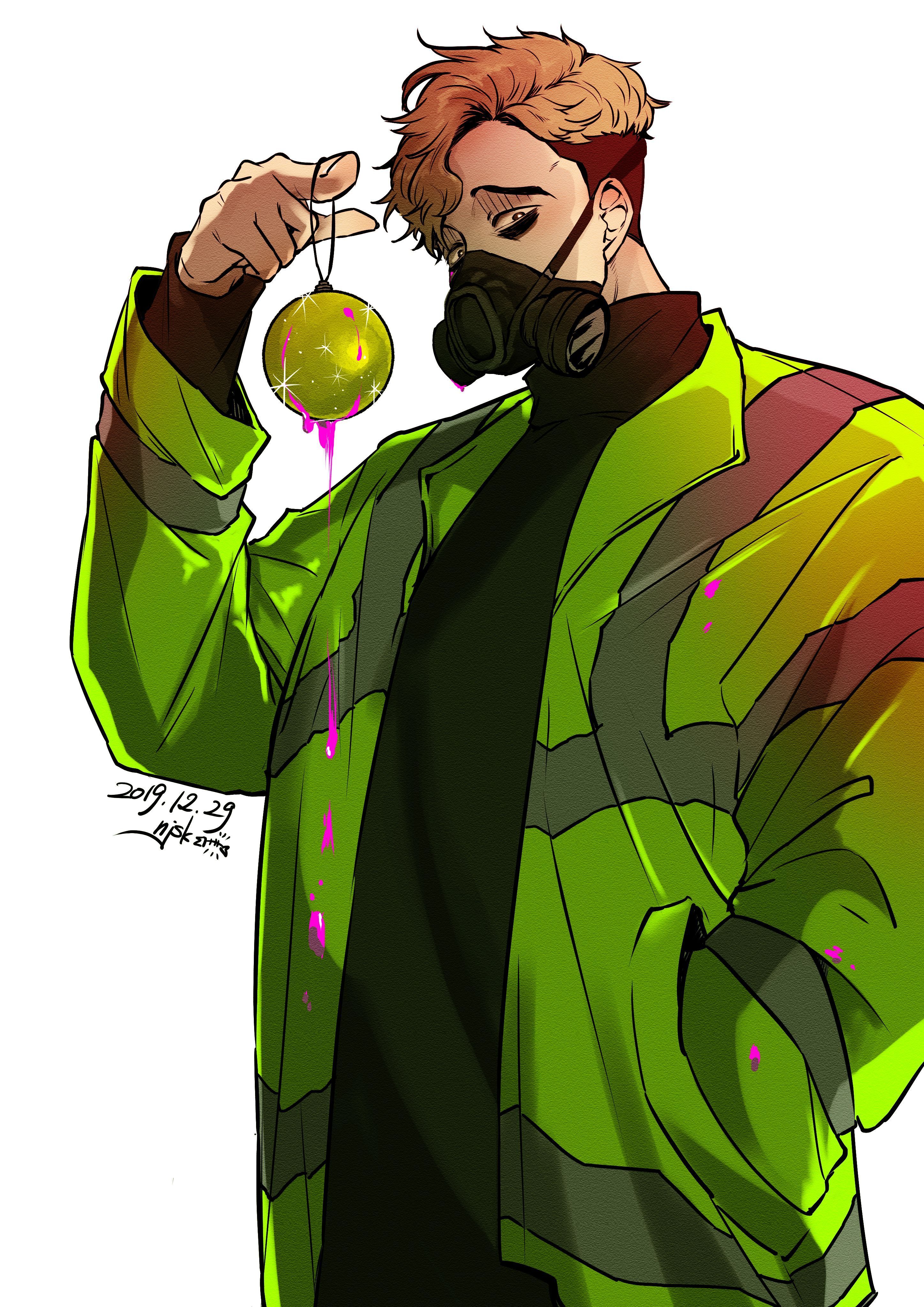 2894x4093 Killing Stalking, Oh Sangwoo, gas masks