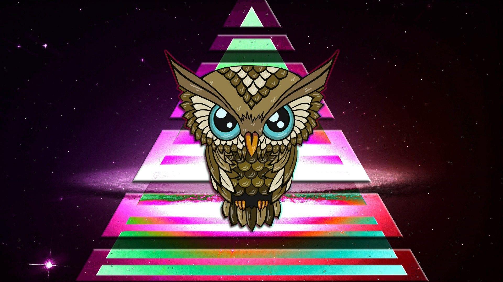 1920x1080 owl, Triangle, Colorful, Space, Illuminati Wallpaper HD