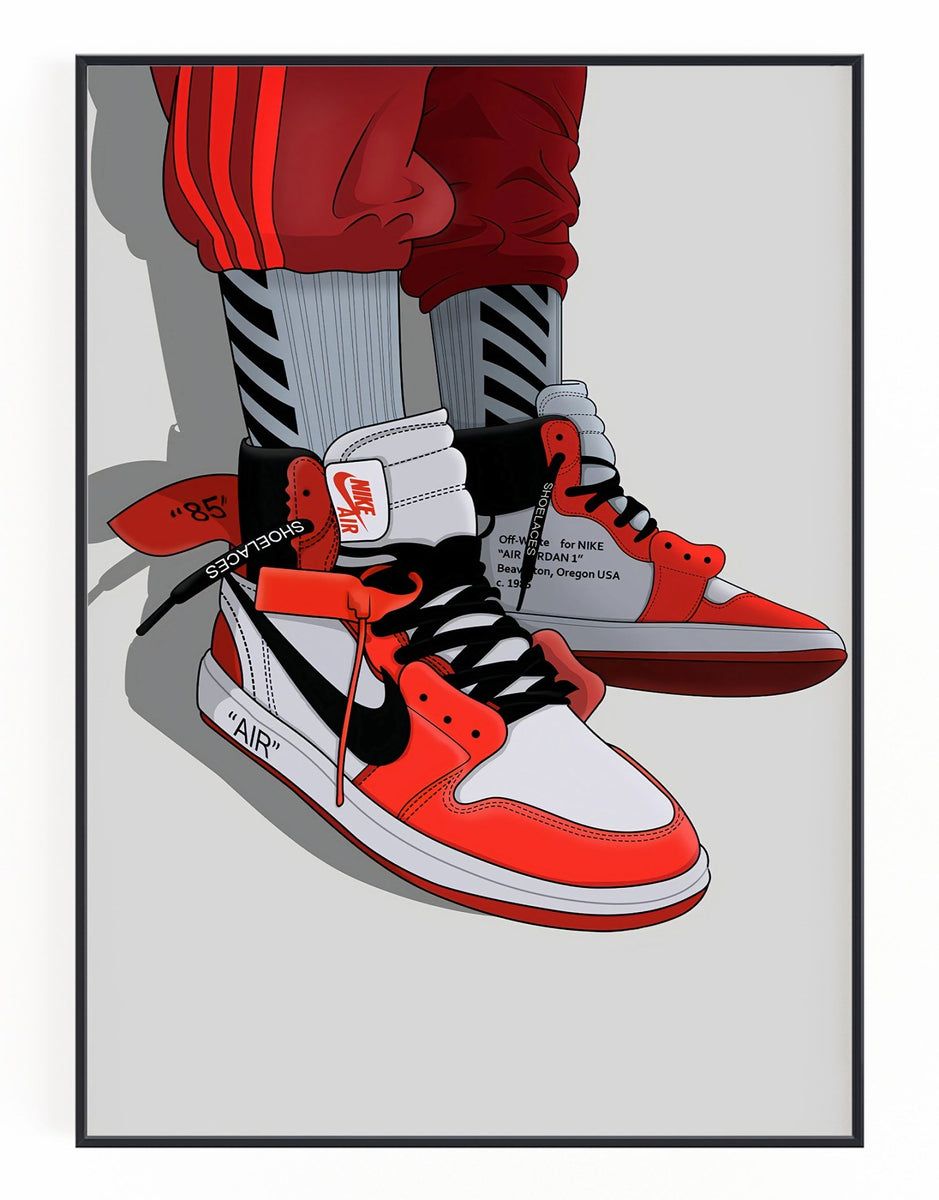 939x1200 Jordan 1 Retro Red Wall Art