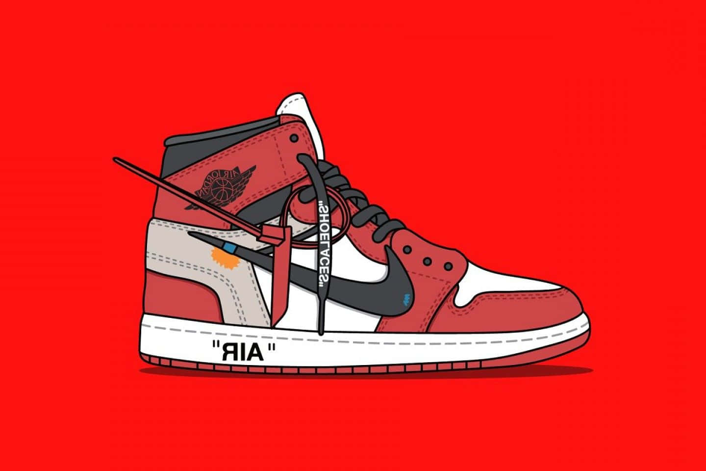 1440x960 White Jordan 1 Wallpaper