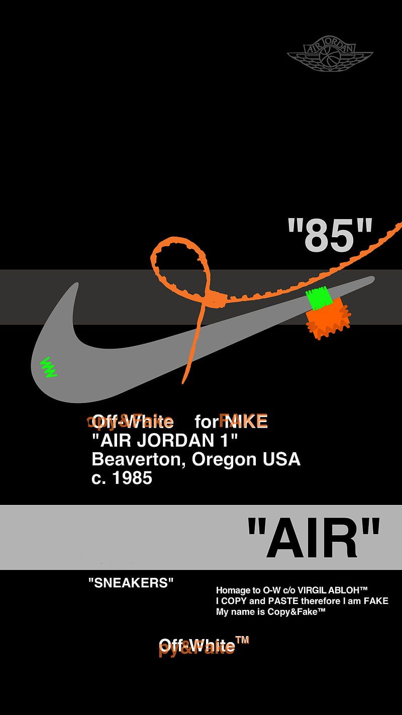 800x1423 Jordan 1 OFF WHITE, Jordan HD Phone Wallpaper