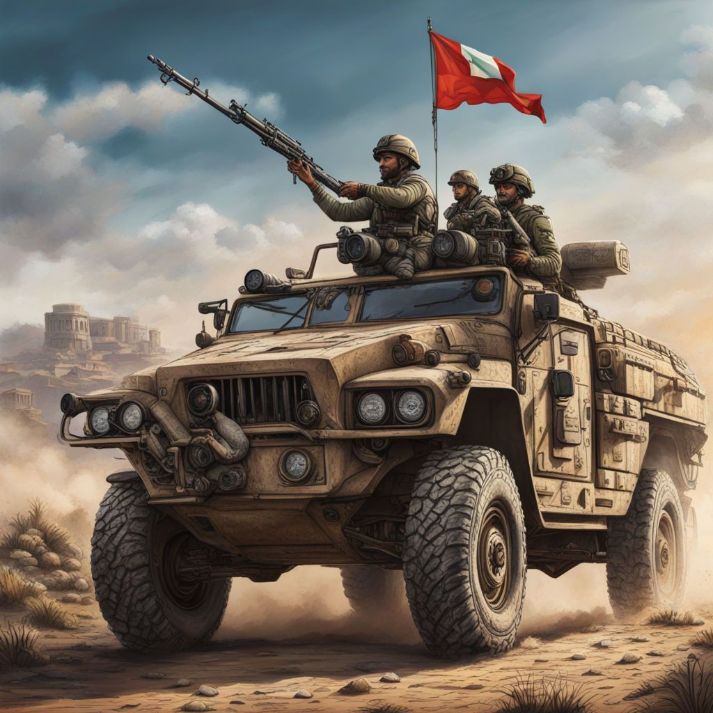 1024x1024 military vehicle watercolor art