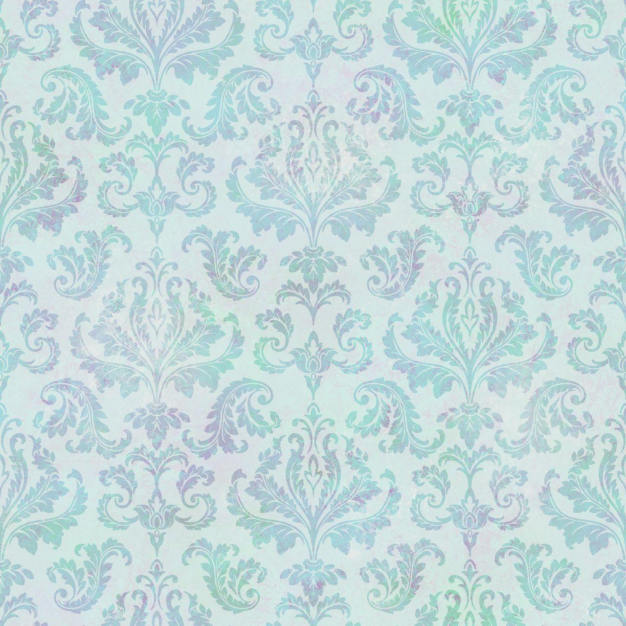 1280x1280 TOT47141 Svetlana Blue Tiedye Modern Damask Wallpaper