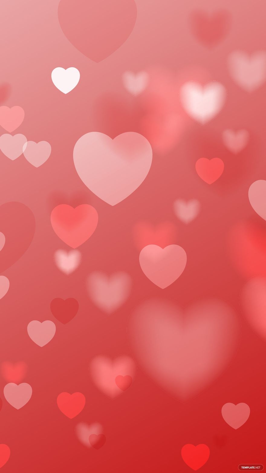 880x1564 Red Bokeh Heart Background