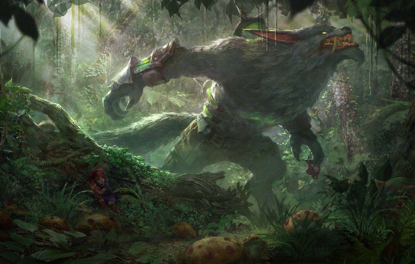 1332x850 Wallpaper fear, thickets, wolf, wool, mouth, Amanita, claws