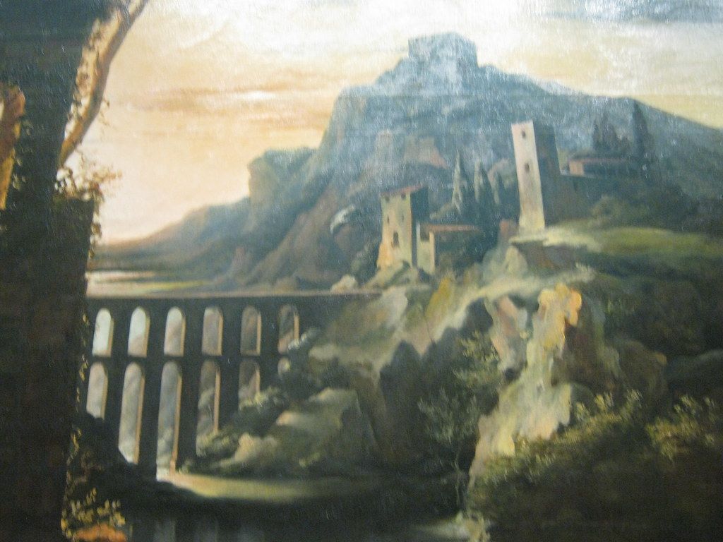 1024x768 Evening Landscape with an Aqueduct