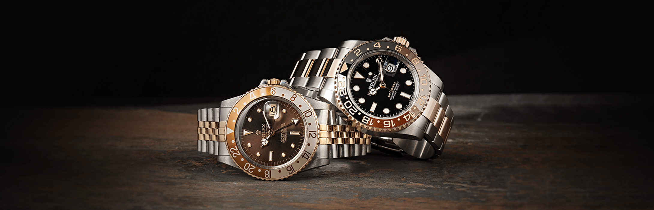 2180x700 Rolex GMT Root Beer Modern vs. Vintage