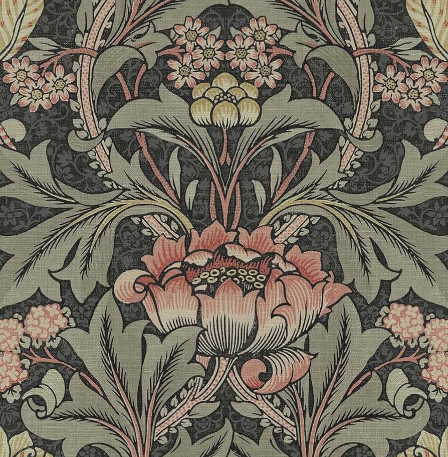894x911 NextWall Acanthus Floral Peel and Stick
