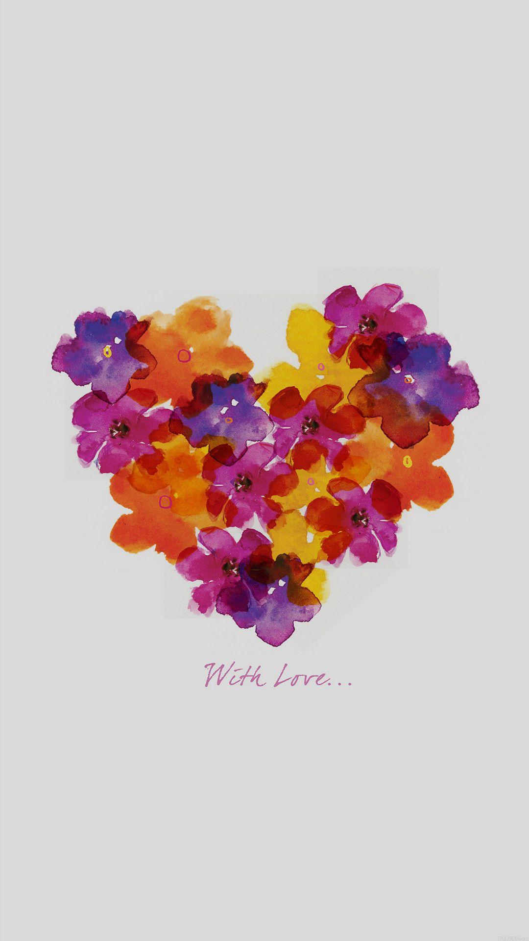 1080x1920 Illust Nicola Evans Flower Love iPhone 8 Wallpaper Free