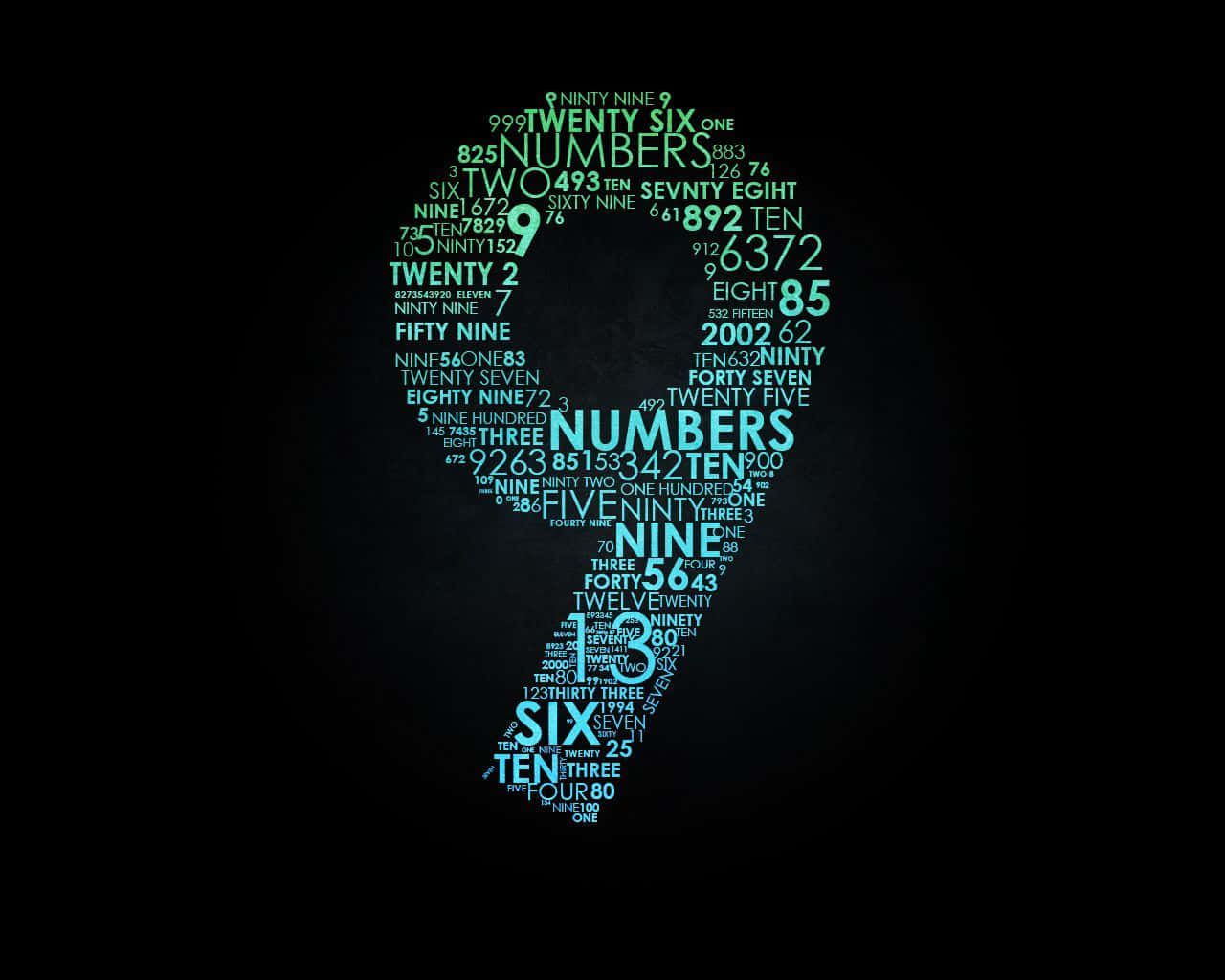 1280x1024 Download a number 9 in blue and green letters on a black background Wallpaper