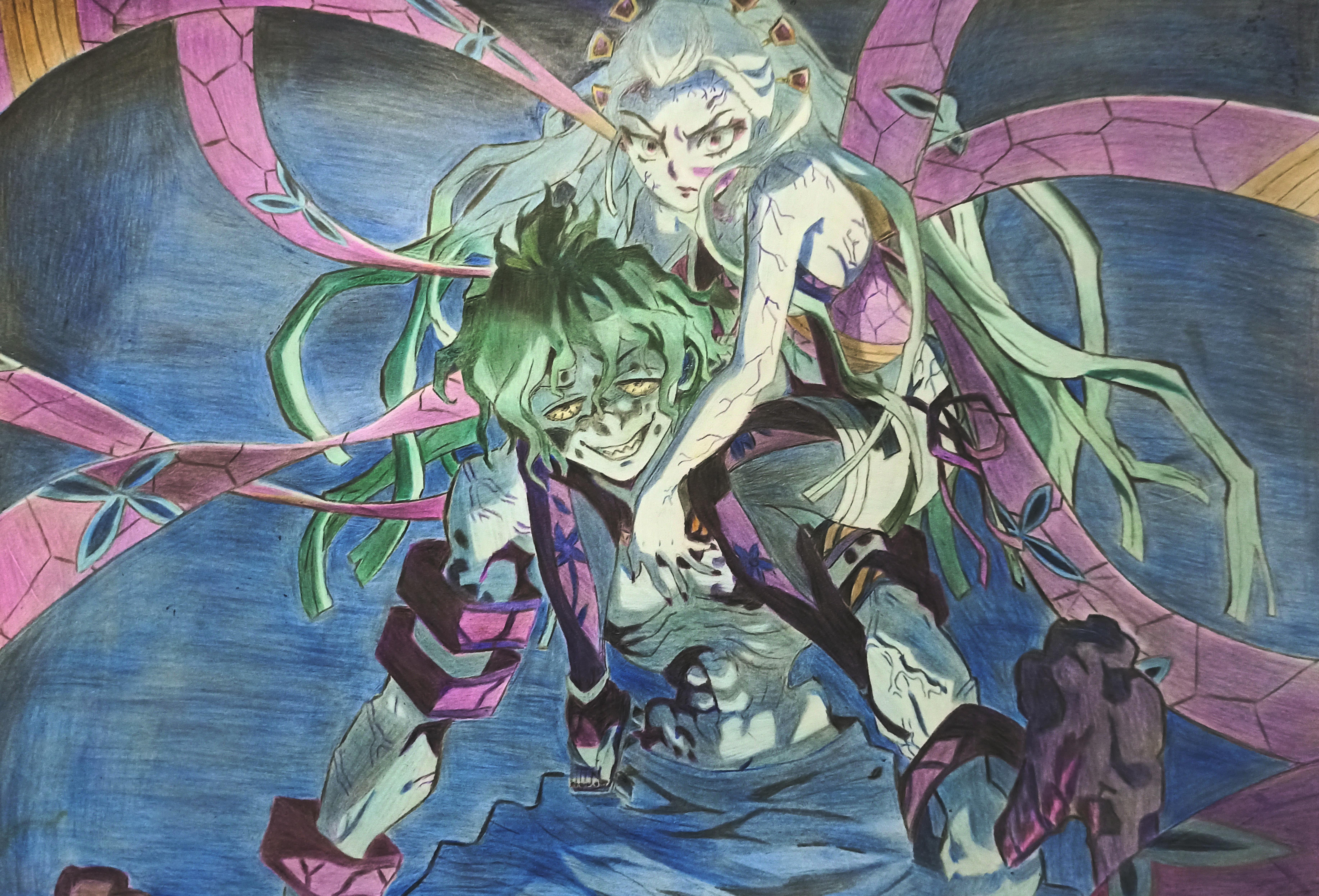 7336x4985 Daki Demon slayer color sketch