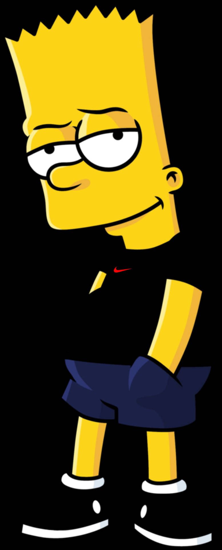777x1920 Download Cool Bart Simpson With Black Shirt Wallpaper
