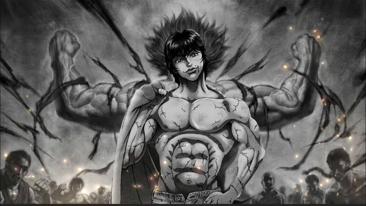 1280x720 Hanma Baki Black and White Wallpaper