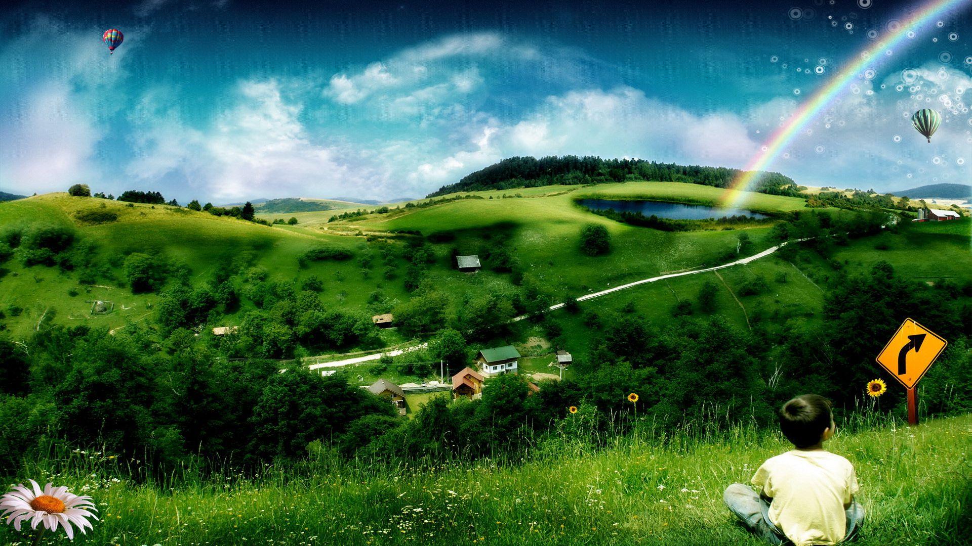 1920x1080 Natural Rainbow Wallpaper HD
