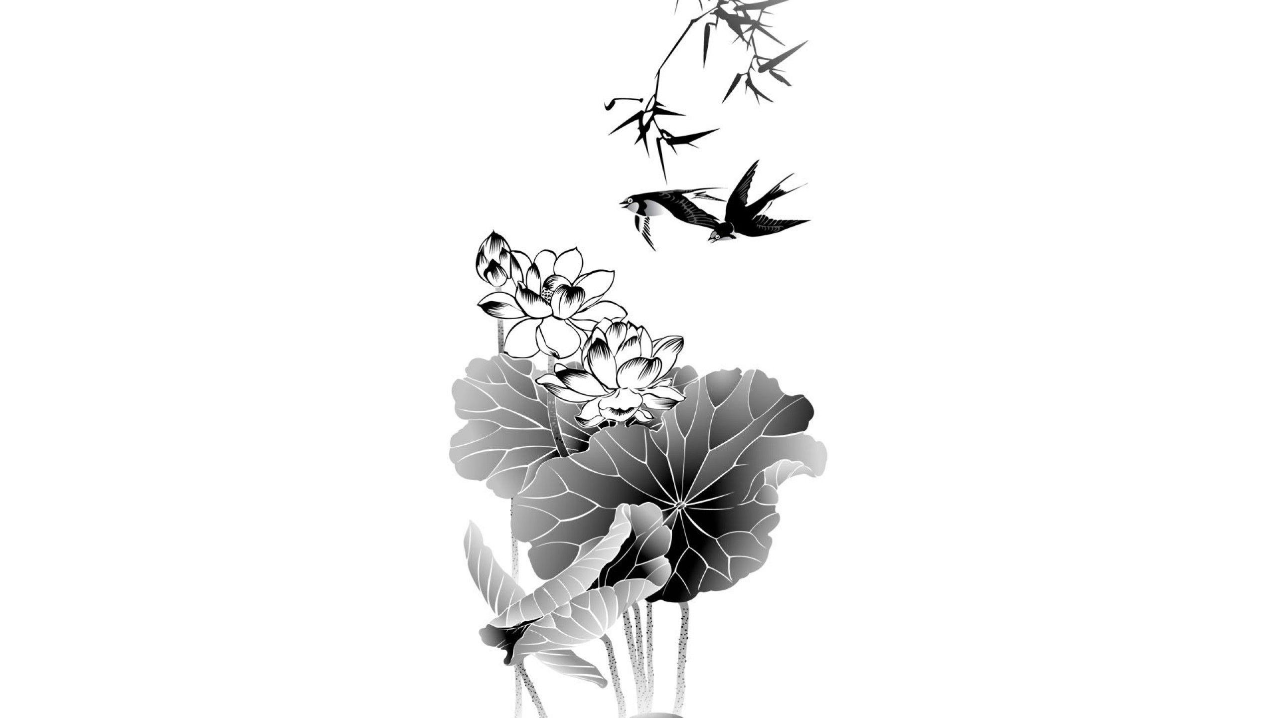 2560x1440 Black Ink Wallpaper