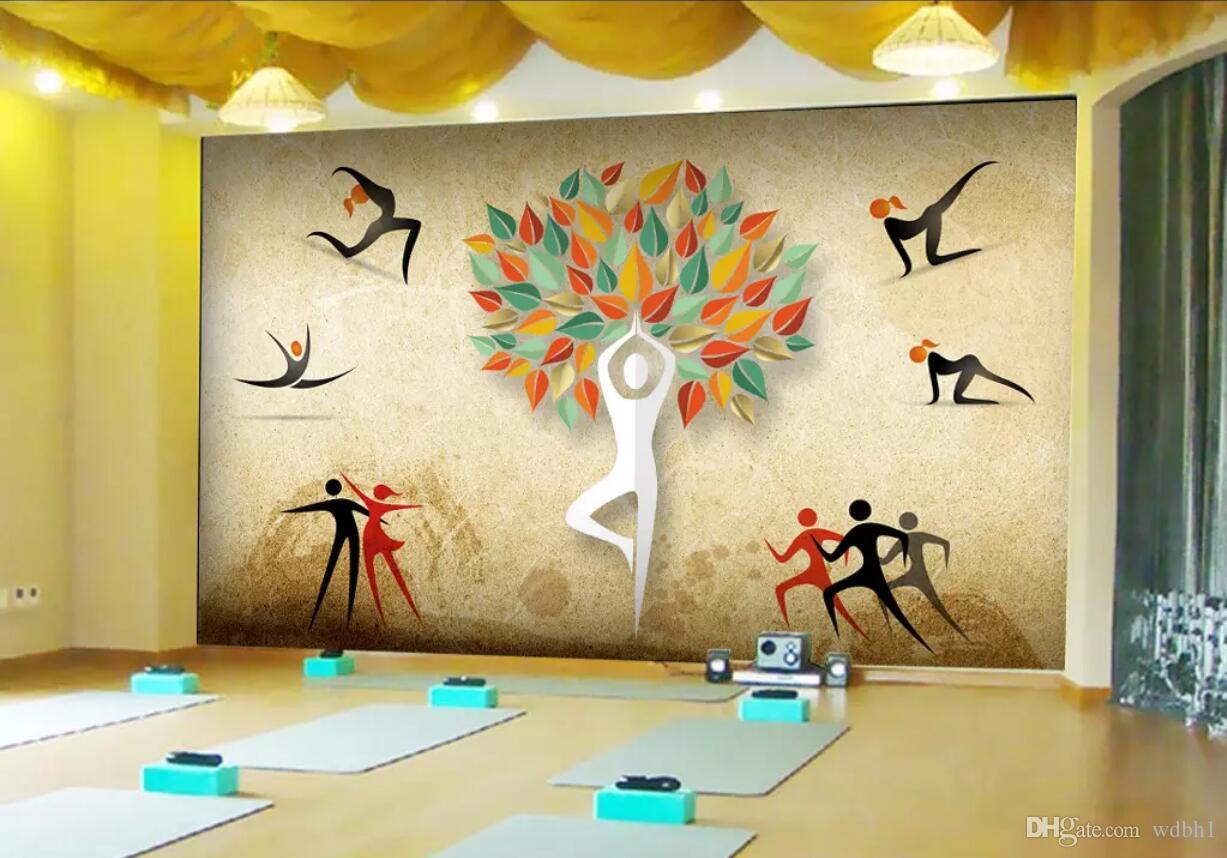 1227x858 3D Room Wallpaper Custom Photo Non Woven Mural Vintage Yoga Styling Yoga Studio Tooling Wall Wallpaper For Walls 3 D