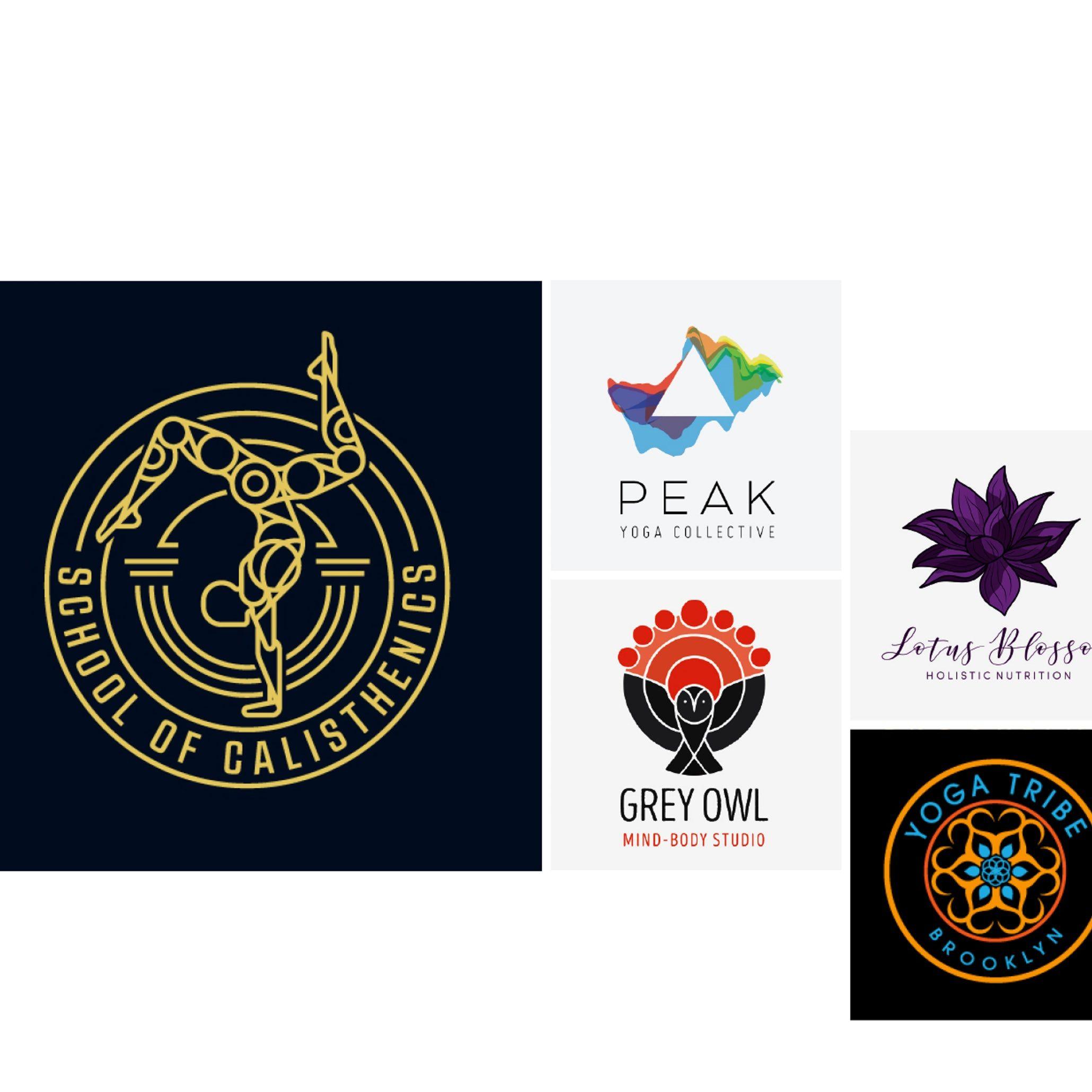 2060x2060 yoga logos that will help you find your center