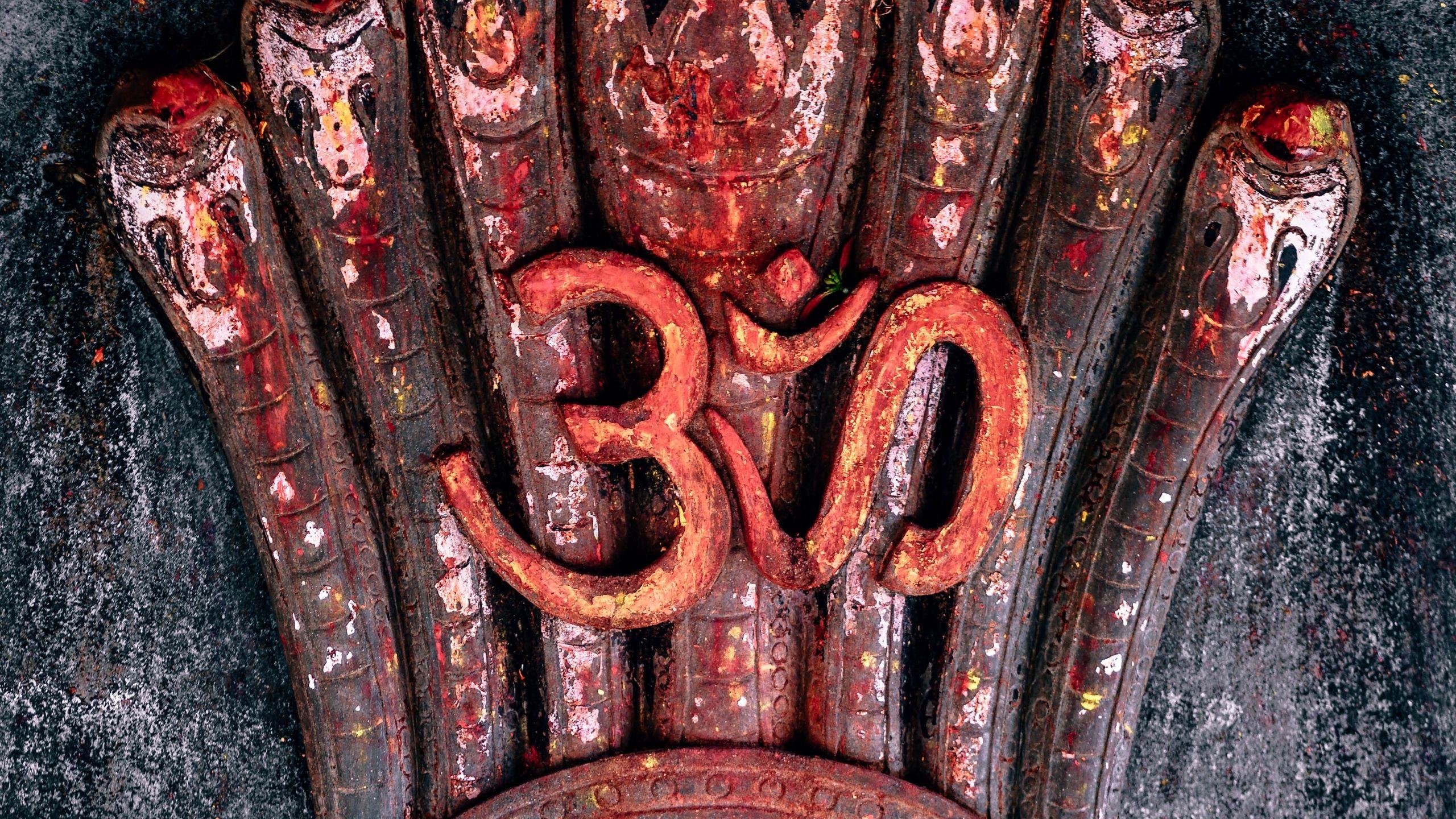 2560x1440 Download wallpaper 2560x1440 om, symbol, sacral, mantra